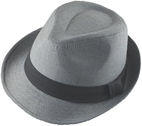 MLN Men's Cotton Fedora Black Band 2xl Charcoal Gray Grey