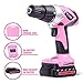 Pink Power PP181LI 18 Volt Lithium-Ion Cordless Electric Drill Driver Kit for Women- Tool Case, Drill Set, Battery & Charger