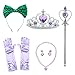 Princess Mermaid Green Dress Costumes for Toddler Little Girls with Headband,Crown,Mace,Gloves,Necklace,Earrings 2T 3T