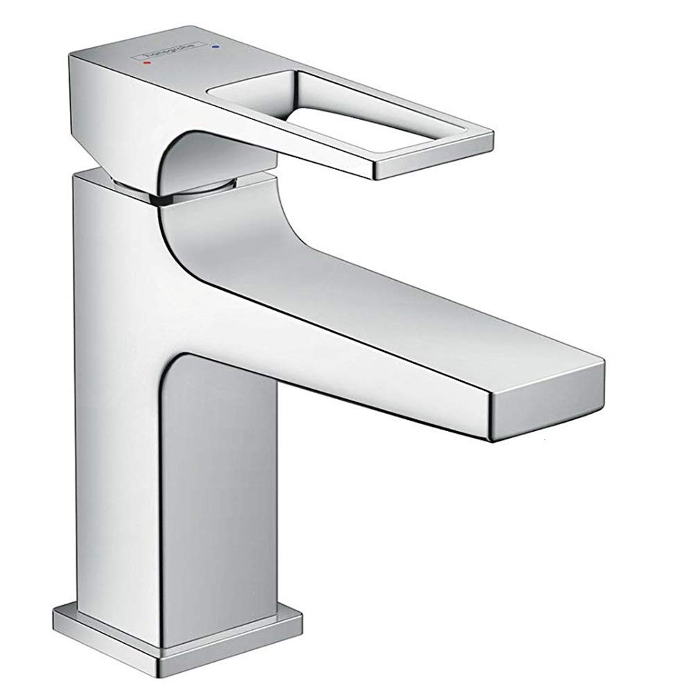 hansgrohe Metropol Basin Tap 100 with Loop Handle, for Cloakroom Basins, Push-Open Waste, chrome