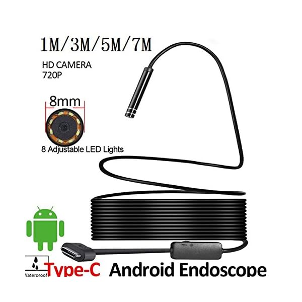 8mm 2MP 8LED 3M Android-Telefon USB Typ C USB-C Endoskop-Mikrokameras – Bild 3