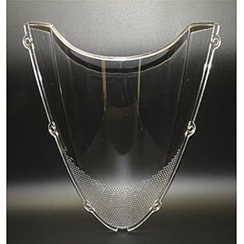 waase Motorcycle Double Bubble Windscreen Windshield Shield Screen For Kawasaki Ninja ZX6R ZX-6R ZX 6R 2005 2006 2007 2008 (Clear)