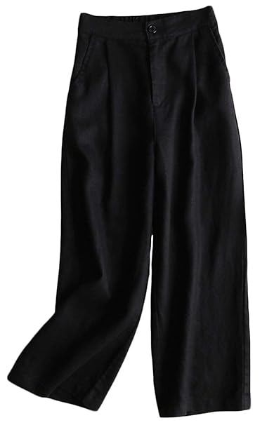 Amazon ワン アンブ 綿麻 ガウチョ ワイドパンツ カジュアル