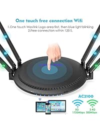 WAVLINK Quantum D6 AC2100 WiFi Router Gigabit Ethernet de doble banda inteligente WiFi Box de alta velocidad y largo alcance con control parental para Internet inalámbrico y juegos domésticos grandes