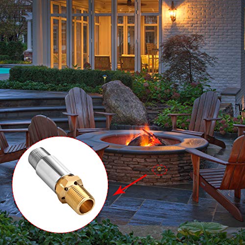 WADEO Propane Fire Pit Hose Kit with 1/2" Chrome Key Valve for Propane