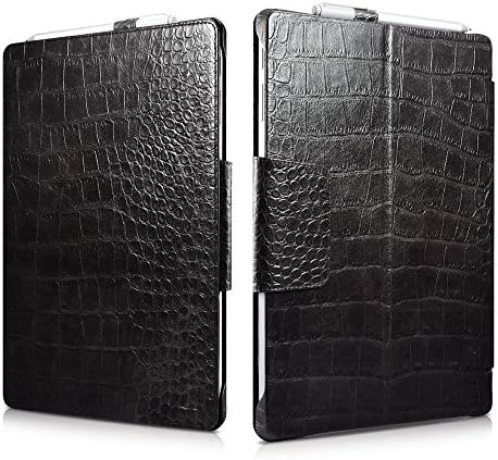 Surface Pro 4 Case, Icarercase [Embossed Crocodile] Leather Folio Cover with Pen Holder and Stand Function for Microsoft Surface Pro 4 12.3 Inch, Compatible with Surface Pro 4 Original Keyboard