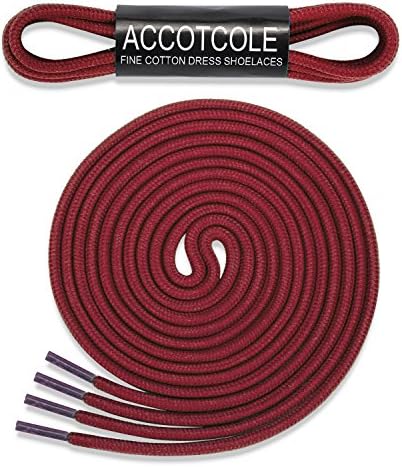 Round Shoelaces [3 Pairs] 5/32" Thick - For Shoes, Sneakers &amp; Boots - By ACCOTCOLE (59"(150cm), Jujube red)