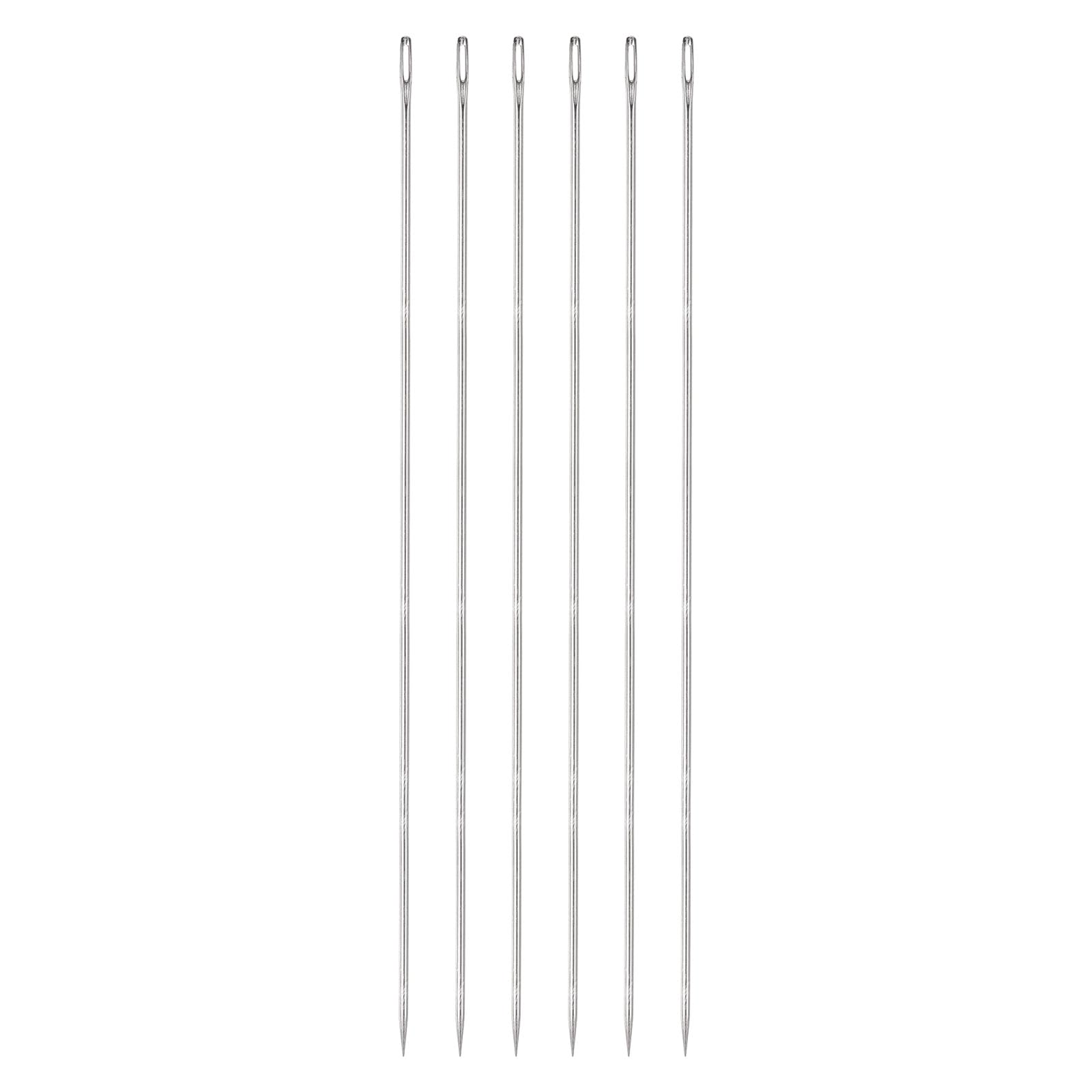 uxcell 6pcs 12 Inch Upholstery Needles Large Eye Stitching Needles Stainless Steel Straight Hand Sewing Needles for Home Hand Sewing Leather Tapestry Embroidery Tufting Webbing Carpet