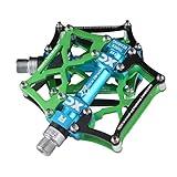 RockBros Mountain Bike Pedals Cycling Sealed Bearing Pedals (Black Green)