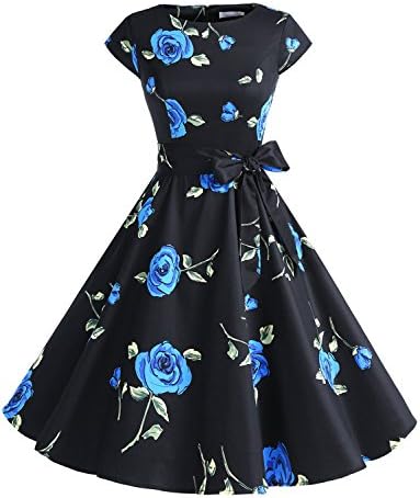 Women Vintage 1950s Rockabilly Prom Dresses Retro Cocktail Party Dress