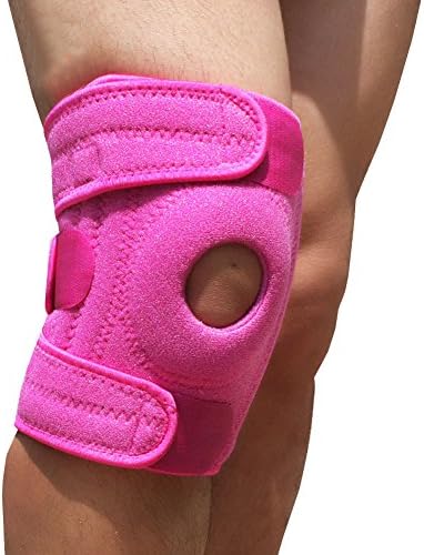 TSAR003 Knee Brace For Running Protector Quadruple Spring Open Patella Support Stabilizer For Sports Injury Recovery Or Post-Surgery Rehabilitation, Knee Pain Arthritis, Sprains,Pink