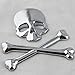 KitMax (TM) Pack of 2 Sets 3D Skull Badge Auto Car Truck Laptop iPad Window Wall Motorcycle Decor Decal Sticker (Silver)