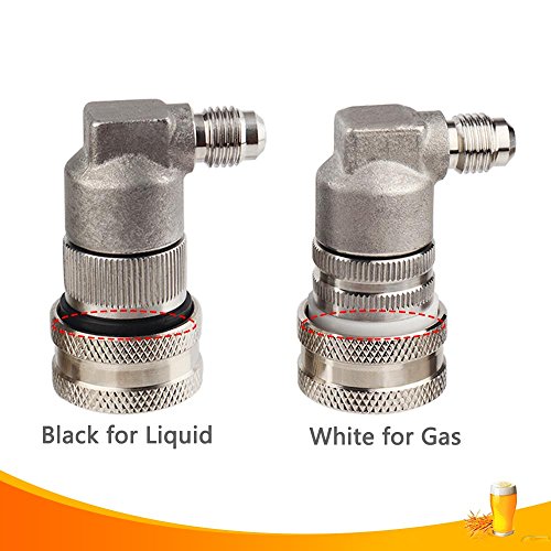 OneBom Ball Lock Disconnect, Stainless Steel Ball Lock Gas & Liquid, 1/4'' MFL Thread Update for Corny Keg (Stainless Steel)