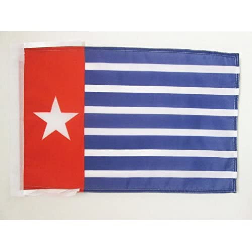AZ FLAG - Republic of West Papua Flag - 18'' x 12'' - 100% Polyester Free Papua Movement Small Banner with Two Cords - Fade Resistant - Vivid Colors - 18x12 in - 45x30 Cm