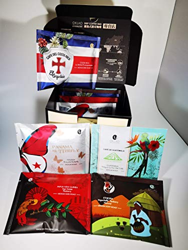 OKLAO Kaffee Drip Bag Taste Box - "Around the World" 5x2 Drip Bag Packungen aus 5 unterschiedlichen Ländern