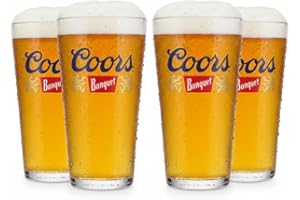 LORD'S ROCKS Coors Banquet Official 16 oz. Pint Glasses, Set of 4 – Classic Logo Glassware for Beer Lovers
