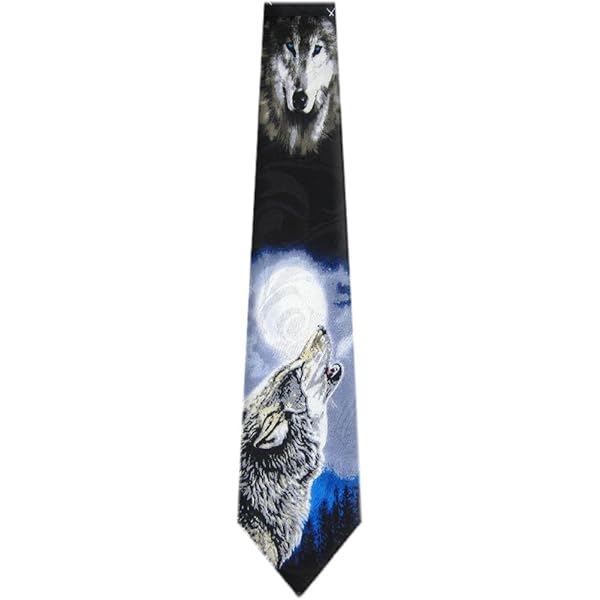 Amazon.com: Three Rooker Wolf Ties Mens Animal Wolves