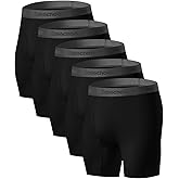 Easechoo 5 Pack Men's Underwear,Rayon Made from Bamboo Cool Boxer Briefs,Ultra Soft,Breathable,No Riding Up Long Leg