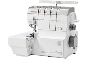 Janome AT2000D Air Thread Serger – Easy One-Push Air Threading, 2/3/4 Thread Conversion, 8-Piece Feed Dog, Built-in Needle Th