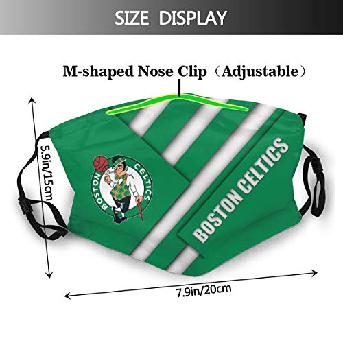 Mens Basketball Breathable Celtics Face Mask Washable Reusable Face