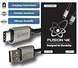 Fusion4K USB Type C to Type A (1 foot) - PROFESSIONAL SERIES - For Macbook, Google Chromebook Pixel, HP Pavilion x2, Lumia 950 & 950 XL, OnePlus 2, Nokia N1, Lenovo Zuk Z1, Nexus 5X & 6P, and Pixel C