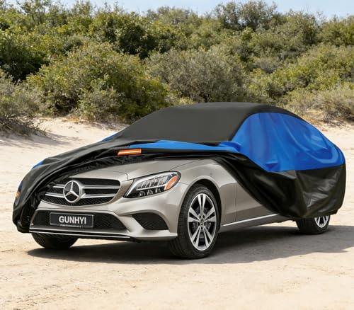 Gunhyi Mercedes Benz C Class Breathable Waterproof Car Cover Black Blue Canvas Rain Sun Protection Dust Cover