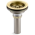KOHLER 8801-2BZ Duostrainer Sink drain and strainer with tailpiece, Polished Brass
