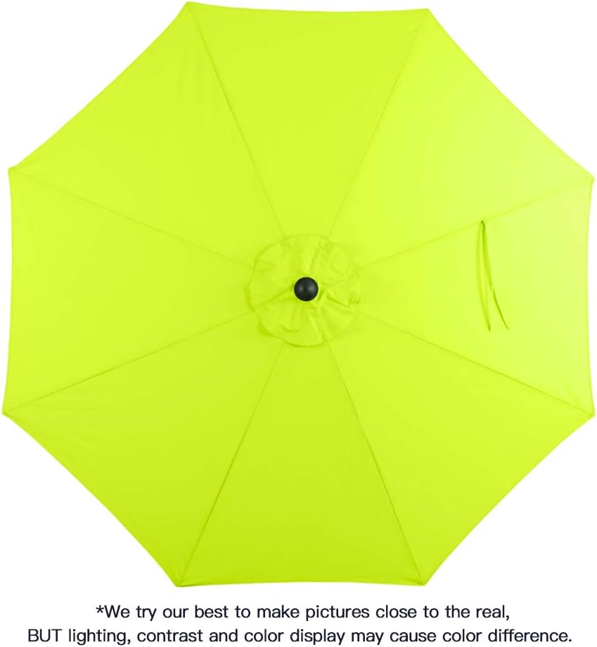 Tempera 9 Ft Patio Umbrella Outdoor Garden Table Umbrella With Push Button Tilt And Crank 8 Steel Ribs Apple Green Garden Outdoor Cjp Org In