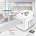 HAOZI Upgraded Travel Adapter, All-in-one International Power Adapter with 4 USB Ports, European Plug Adapter, Universal Travel Accessories for Over 150 Countries(Recovery Fuse), New White