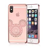 iPhone 6 / 6S, Rose Gold Shiny Mouse Inspired Mandala Zen Tangle Cartoon Pattern Rubber Slim Fit Silicone TPU Case Cover for Apple