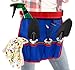 USA style Garden Tool Set: Complete Patriotic Yard Kit for Outdoor and Indoor Use with Spade, Rake, Trowel, Spray Bottle, Gloves, and Utility Belt