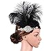 BABEYOND Vintage 1920s Flapper Headband Great Gatsby Headpiece Roaring 20s Feather Headband 1920s Great Gatsby Flapper Hair Accessories (Black)