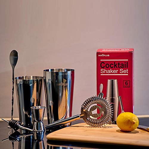 Cocktail Shaker, Cocktail Set Geschenk, Premium Boston Shaker 800ML 600ML Geschenkset, Cocktailshaker Bar Zubehör Set, Cocktail Shaker Edelstahl, Shaker für Cocktails Mixer löffel 6 Teiliges Barkeeper – Bild 4