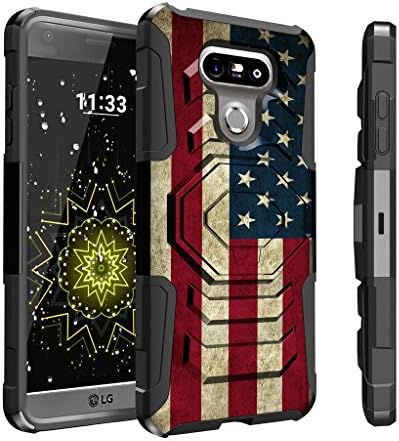 Untouchble Case for LG G6 Case, LG G6 Plus Holster Case [Max Alpha Holster]- [Swivel Holster] Heavy Duty Dual Layer Hybrid Case with Kickstand and Belt Clip - Vintage America Flag