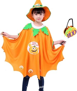 Jct Halloween Umhang Fur Kinder 4 12 Kostum Kinder Hexenzauberer Umhang Mit Hut Kurbistasche Unisex Halloween Kostume Cosplay Karneval Party Hochwertig Waschbar Gelb 4 12years Amazon De Spielzeug