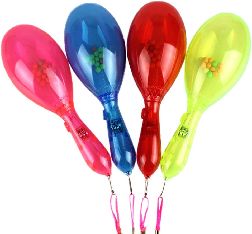 Toyvian Illuminate Maracas LED Maraca Noise Maker Shaker Toys Props for