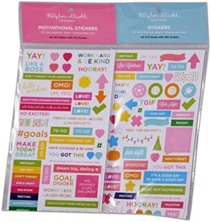 Adult Motivational and Fun Stickers for Planner, Desk and Anywhere - 2 Pack
