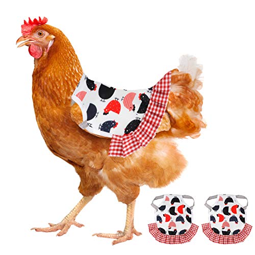 Fdit 2 Stück Henne Sattelschürze, 22x17cm Stoff-Hühner-Sattel Flügelfedern-Schutz Elastischer Schutz Heimtierbedarf für Geflügel – Bild 8