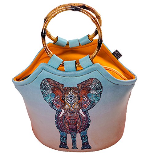 Neoprene Lunch Purse by ART OF LUNCH-Artist Monika Strigel (Germany) and Art of Liv'n have Partnered to Adopt an Orphaned Elephant and Giraffe through the David Sheldrick Wildlife Trust - Elephant