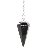Polar Jade Natural Crystal Pendulum with Chain &amp; Pouch | Natural gemstone pendulum with chain and pouch for dowsing, divination and spiritual practice.