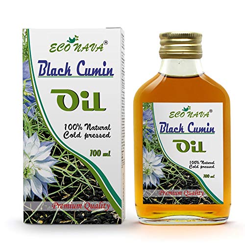ECO NAVA | Black Cumin Oil | 100% Natural Extra Virgin Cold Pressed | Unrefined Raw No-GMO Vegan | Gluten-Free | Premium Food Grade | Great For Cooking, Skin Applications & Massages (100ml/3.4 fl oz)