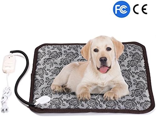 FIROW Pet Heating Pad Electric Heated Bed Warming Pad Outdoor Pet Bed Warmer for Dog House Heater Cat Puppy Animal Kitten Indoor Waterproof Adjustable Mat with Low Voltage Adapter