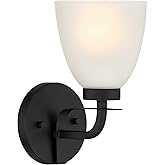Minka Lavery 2881-66A Kaitlen Frosted Glass Wall Sconce, 1-Light 60 Watt, 10" H x 6" W, Coal