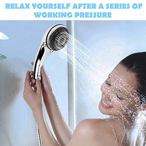 Chrider Handheld Shower Head, High Pressure 7 Spray Settings Luxury Showerhead, 60" Stainless Steel Hose and 3.2" Face , Adjustable Mount and Teflon Tape, Chrome Hand Held Finish