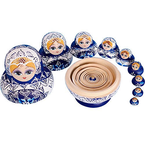 YAKELUS Russian Nesting Dolls Russian Dolls Matryoshka Doll Russian Dolls for Kids for Adults 10