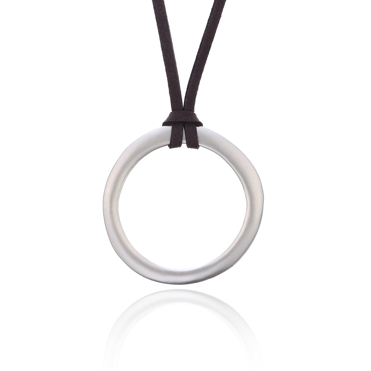 Fashion Necklace for Women Irregular Circle Pendant Necklace for Girls Gold and Silver Long Chain Necklace (Silver Plated)