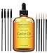100% Pure Organic Castor Oil Hexane free - Great for Eyelashes, Hair, Eyebrows, Face and Skin, Hair Growth & Best Moisturizer for Skin & Hair with Treatment Applicator Kit, 1oz (30ml)