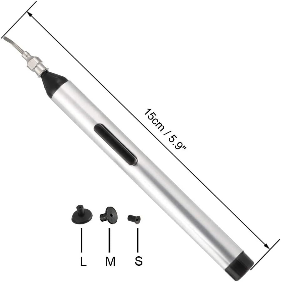 sourcing map Vacuum Pen with 3 Suction Pads Desoldering Suction Pen Solder Extraction Removal Tool White for IC Surface Mounted Devices Chip Mobile Screen Replacement 2pcs - Image 4
