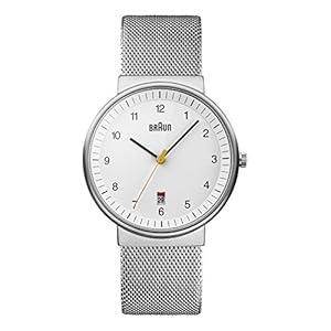 Image of Braun Men's BN0032WHSLMHG Classic Mesh Analog Display Japanese Quartz Silver Watch