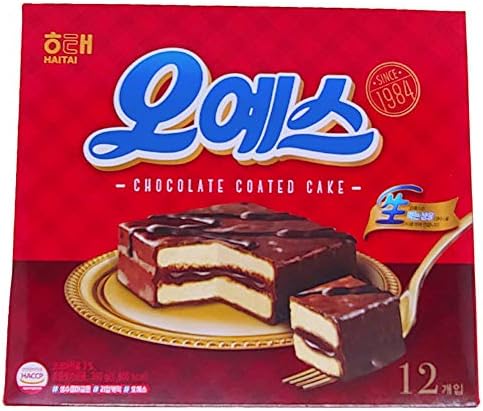 Korean Snack Chips, Cookies, Candy Gift package (Chocolate Coated Cake) 1Box 12EA